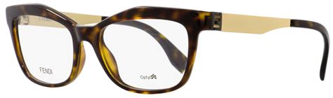 fendi 0050|Fendi Rectangular Eyeglasses FF0050 PGM Havana/Gold 53mm .